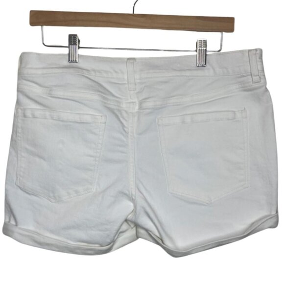 OLD NAVY | Women’s Boyfriend White Denim Stretch Shorts | Size 12 - Picture 6 of 11
